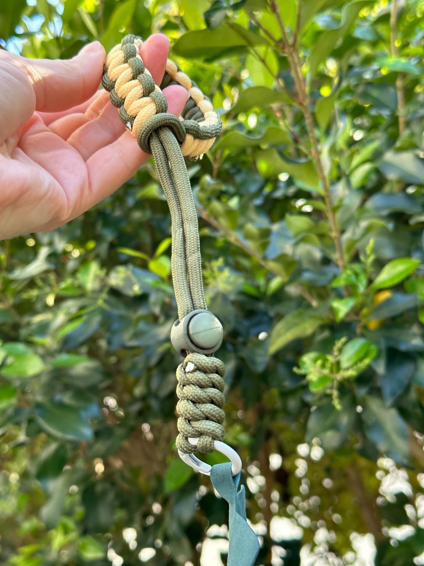 Green Handmade Woven Adjustable Phone Lanyard universal - Green 1 pc