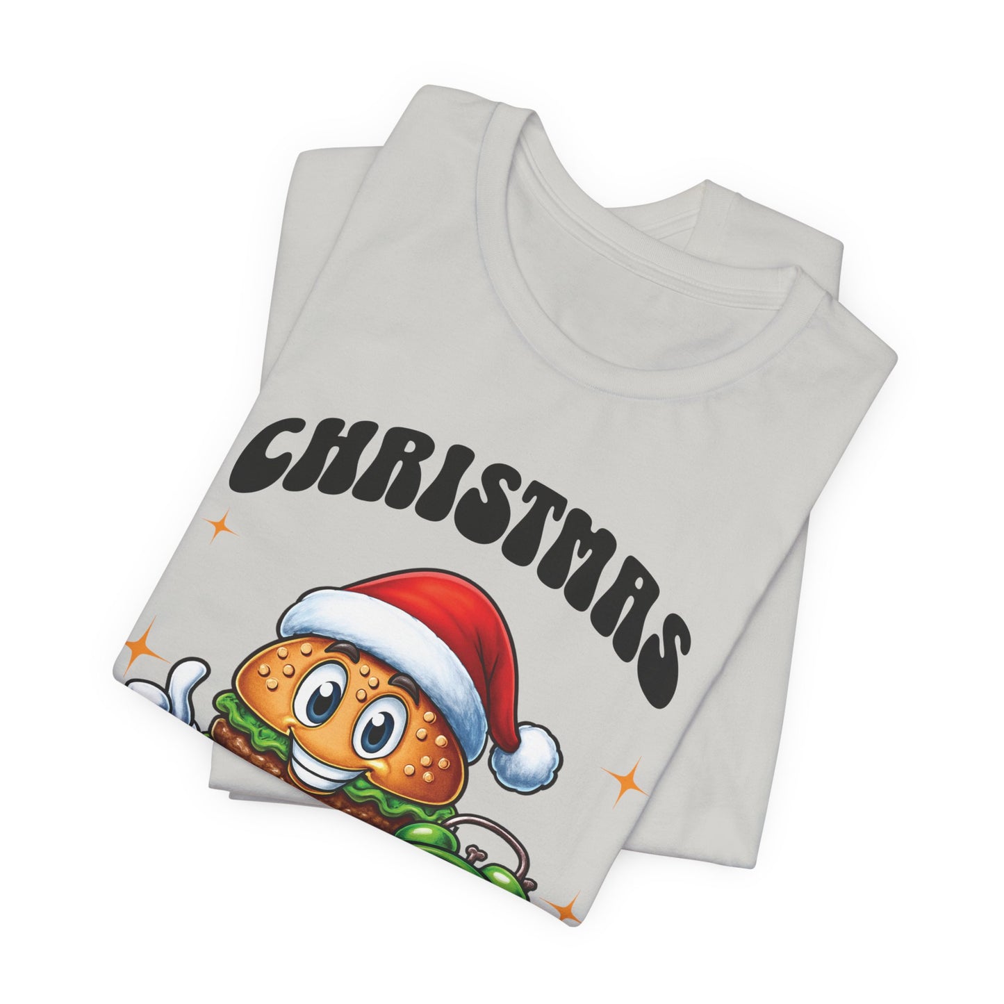 Christmas O'Clock T‑Shirt, Funny Santa Burger Holiday