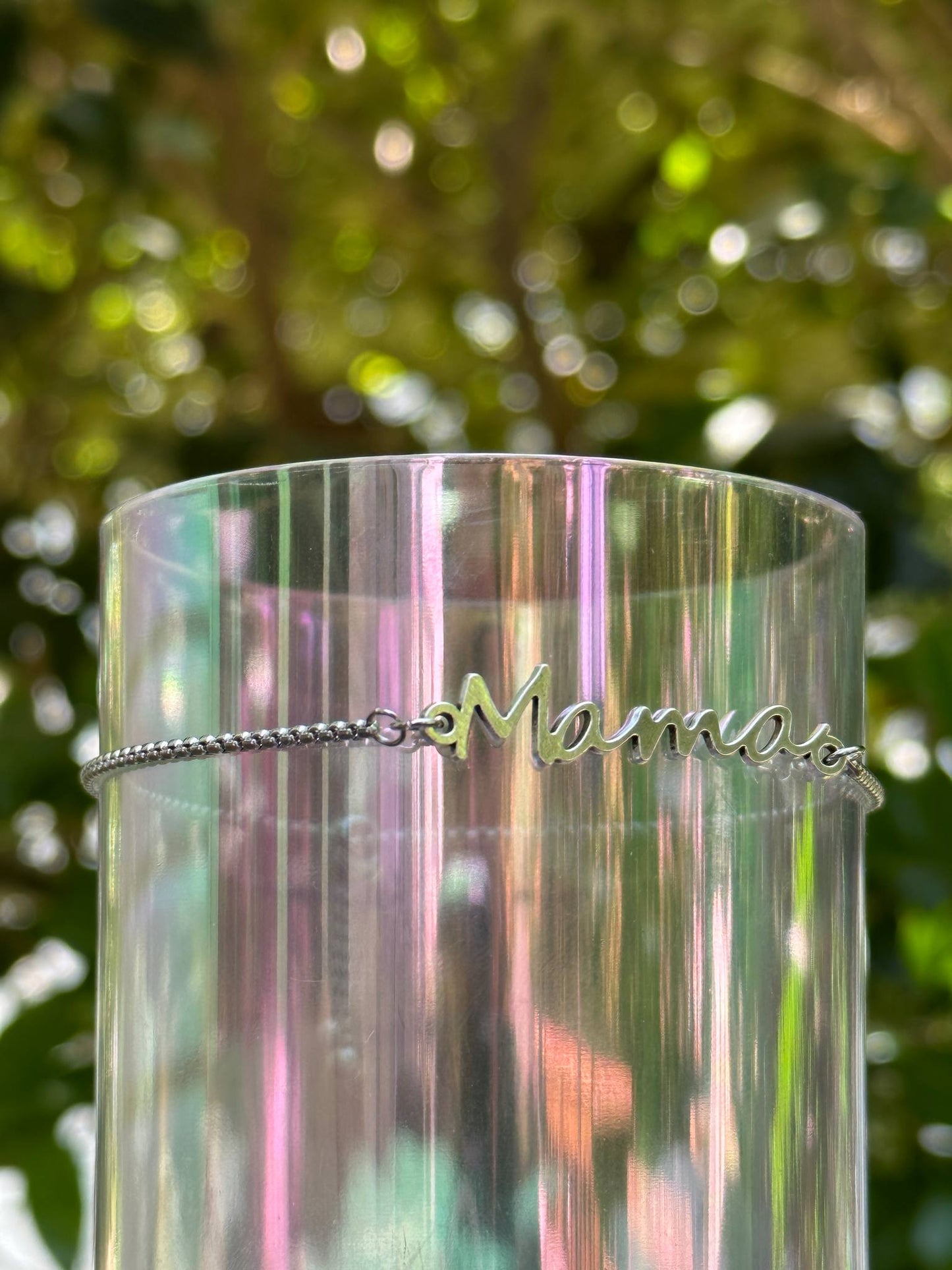 silver mama bracelet dainty minimalist jewelry gift for moms