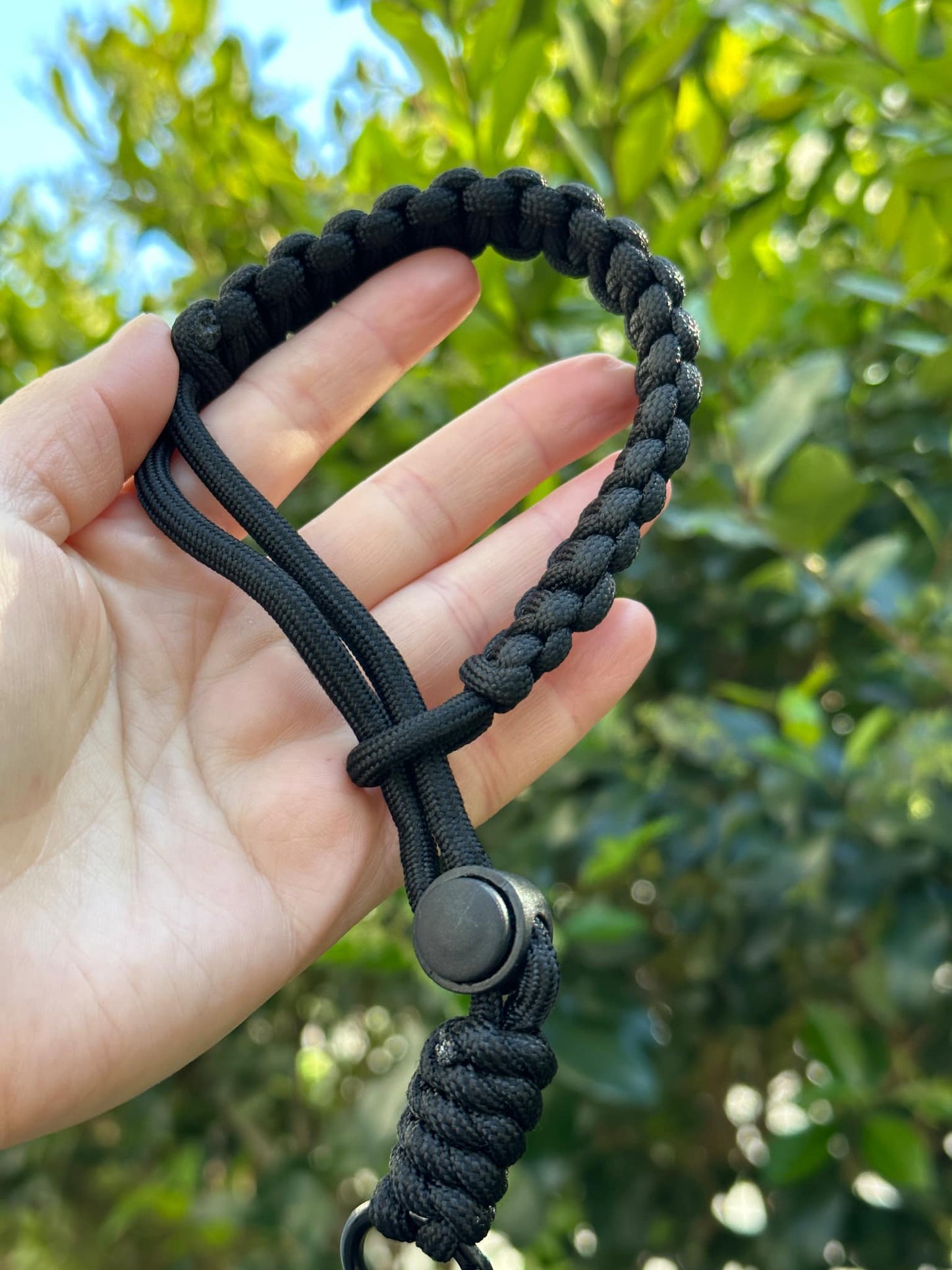 Black HandWoven Adjustable Phone Lanyard universal - Black 1 pc