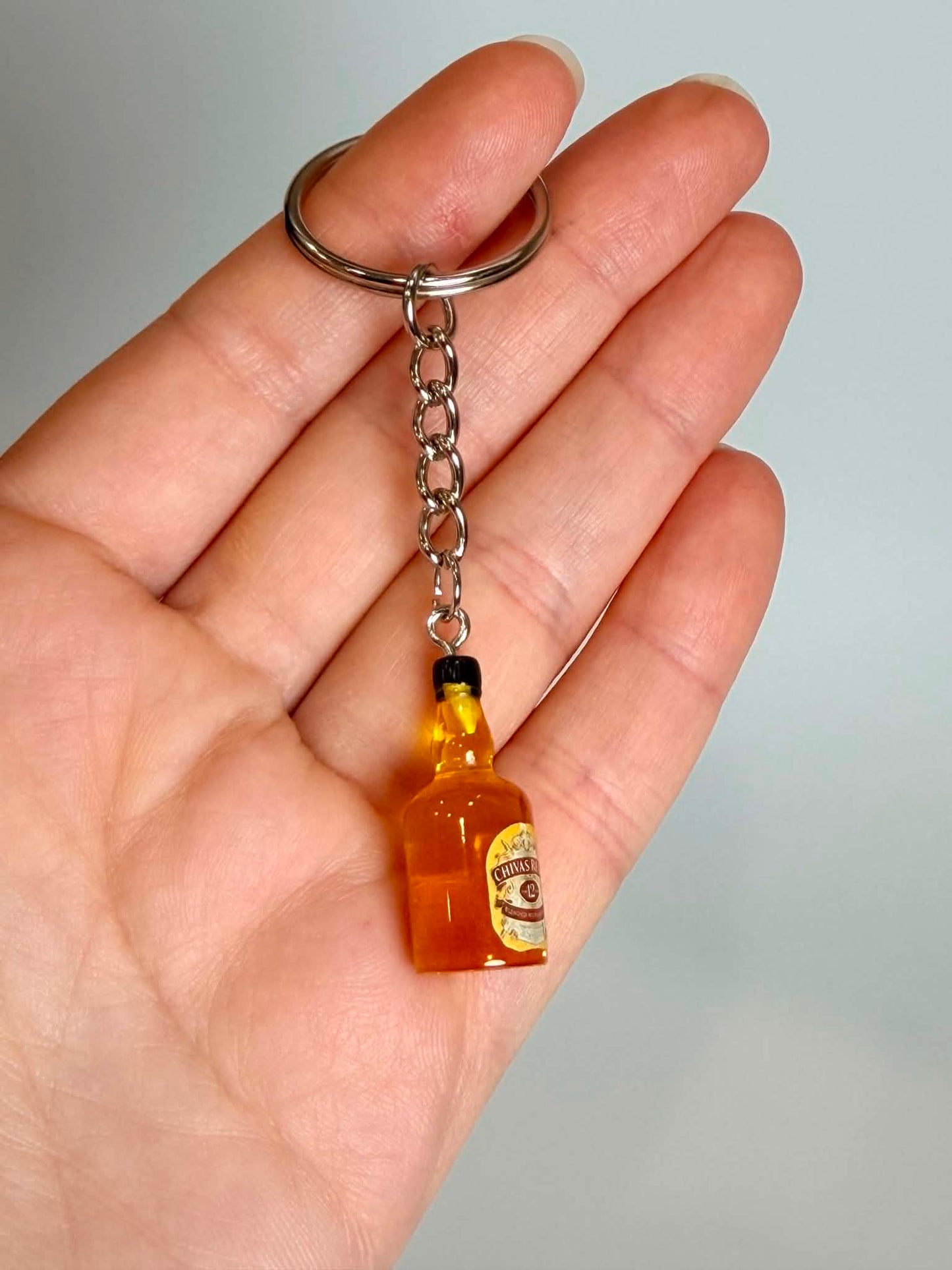 Mini drink Bottle Keychain. Cute Accessory for Bags, Keys and Gifts