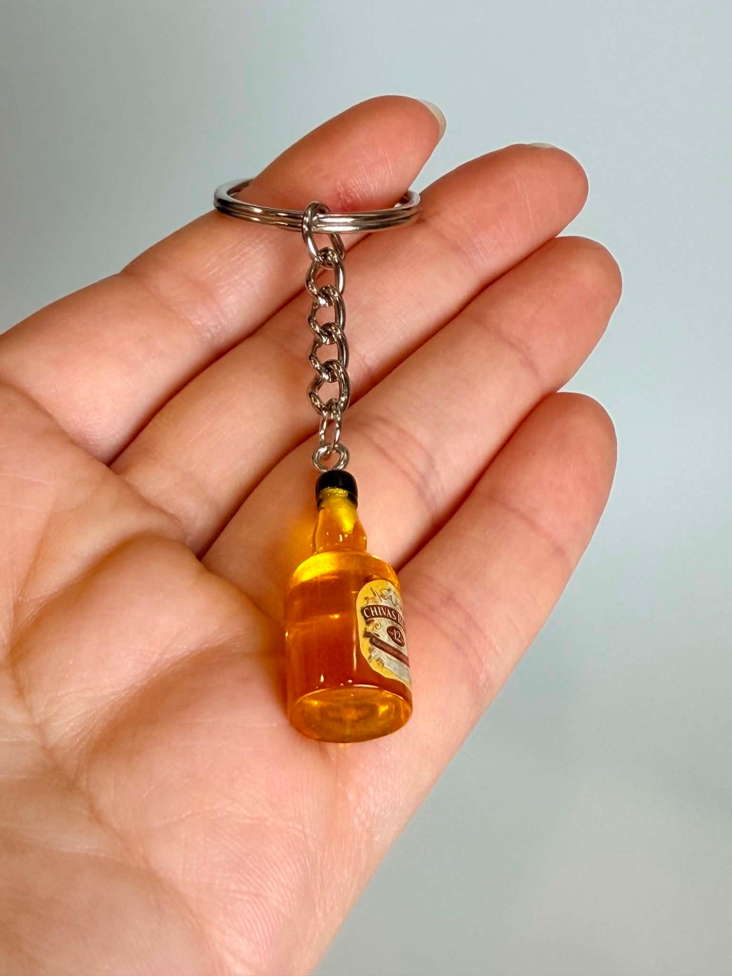 Mini drink Bottle Keychain. Cute Accessory for Bags, Keys and Gifts