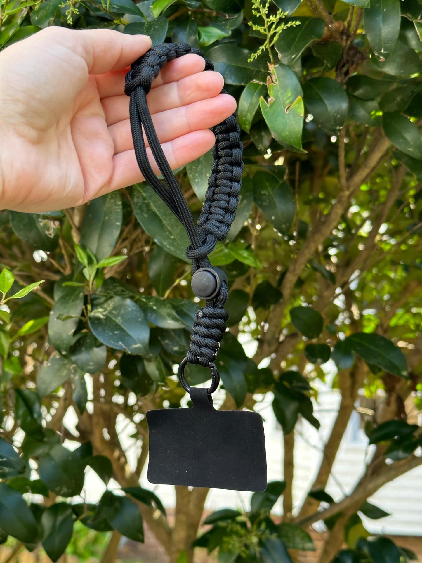 Black HandWoven Adjustable Phone Lanyard universal - Black 1 pc