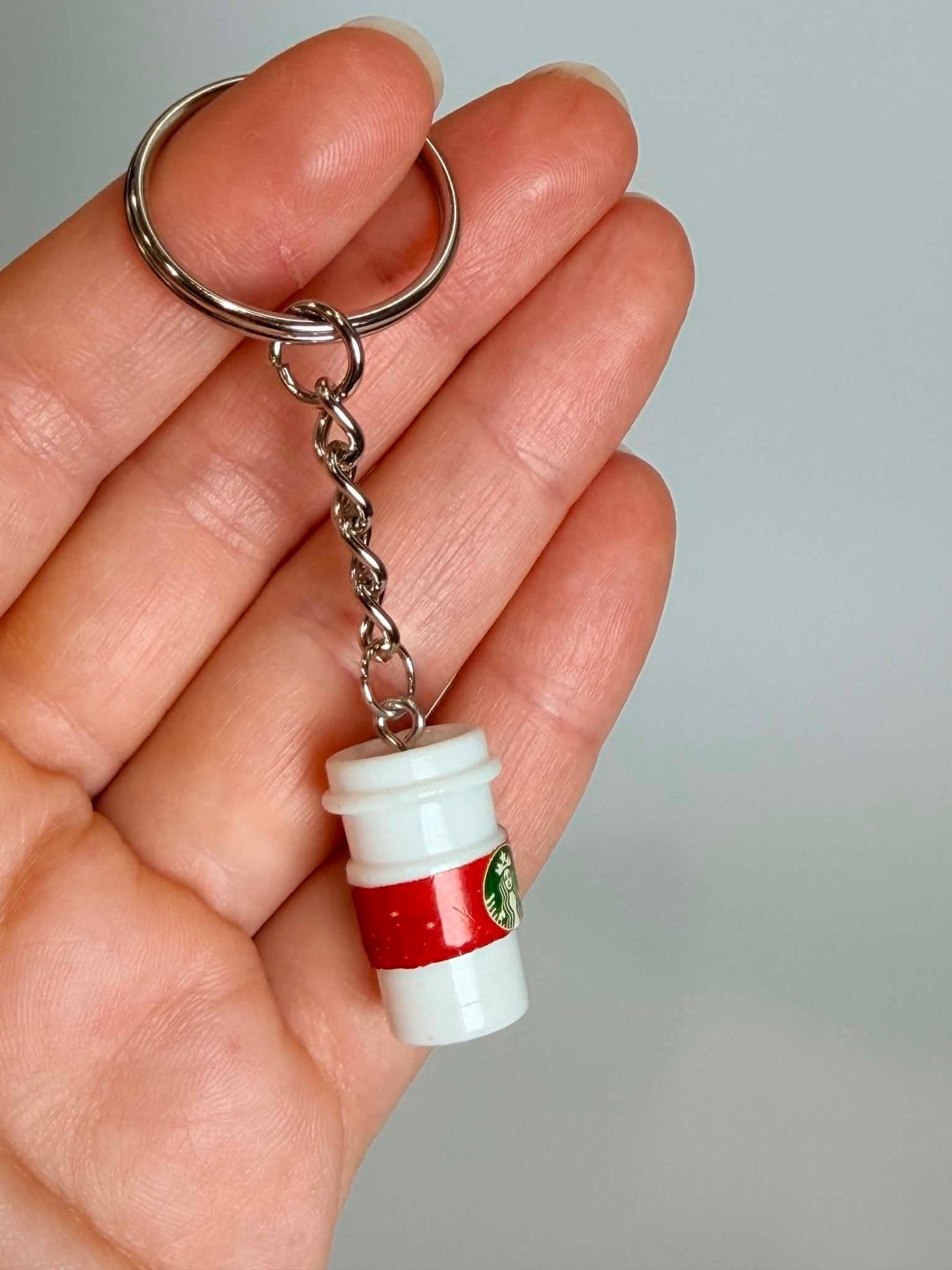 Mini Coffee Cup Keychain. Cute Accessory for Bags, Keys and Gifts