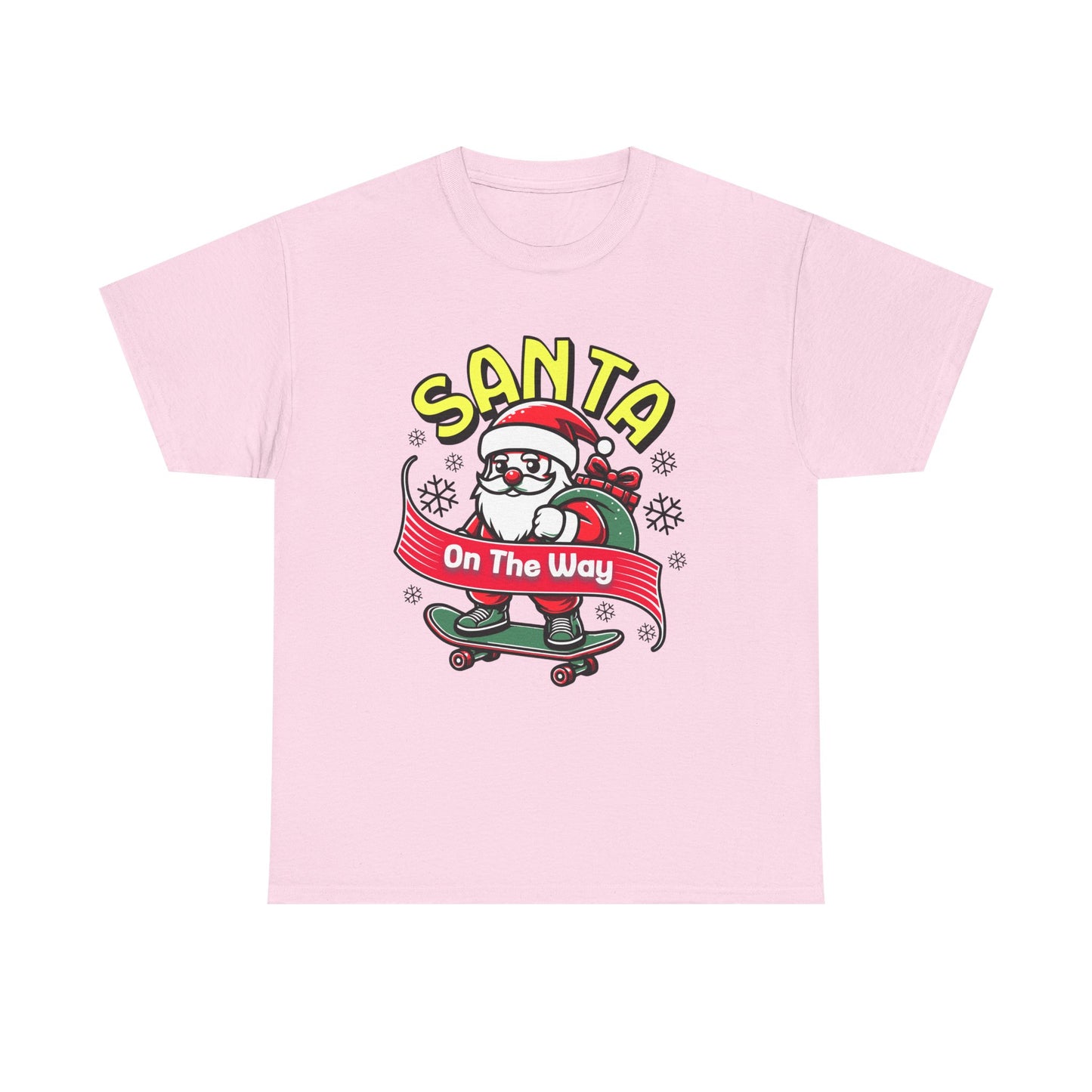 Santa T-Shirt On The Way Skateboard Tee, Merry Christmas