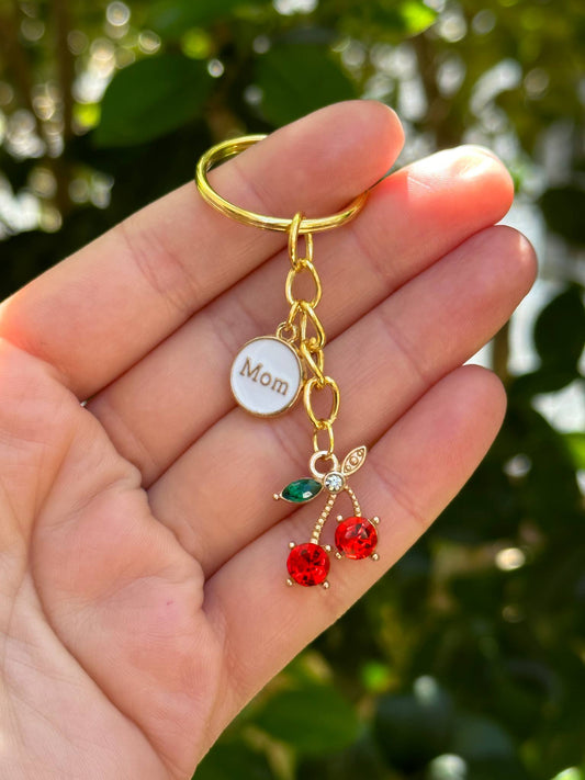 Mom and cherry keychain cute unique gift for mom Mother’s Day present