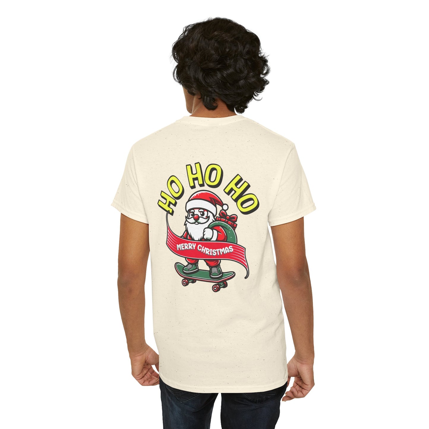 Santa T-Shirt On The Way Skateboard Tee, Merry Christmas