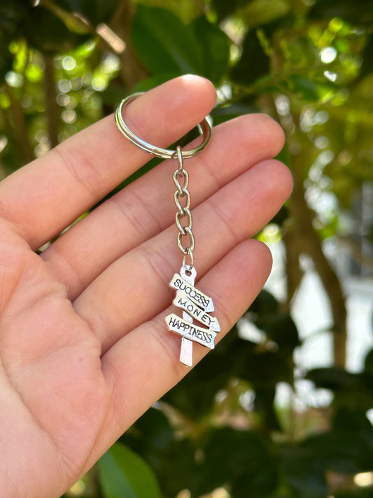 Keychain Quotes - Success Money Happiness