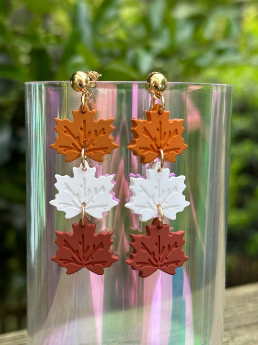 maple leaf dangle earrings acrylic fall thanksgiving jewelry for women