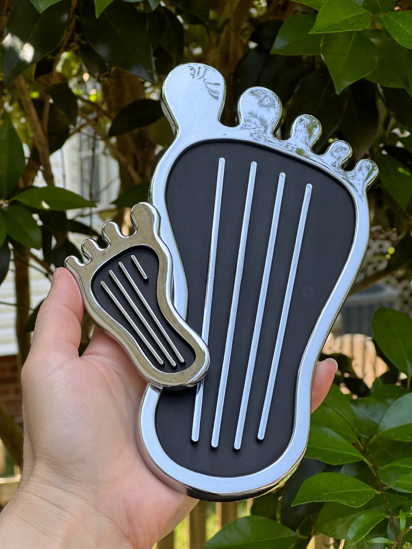 barefoot chrome gas pedal cover universal car accessory hot rod gift