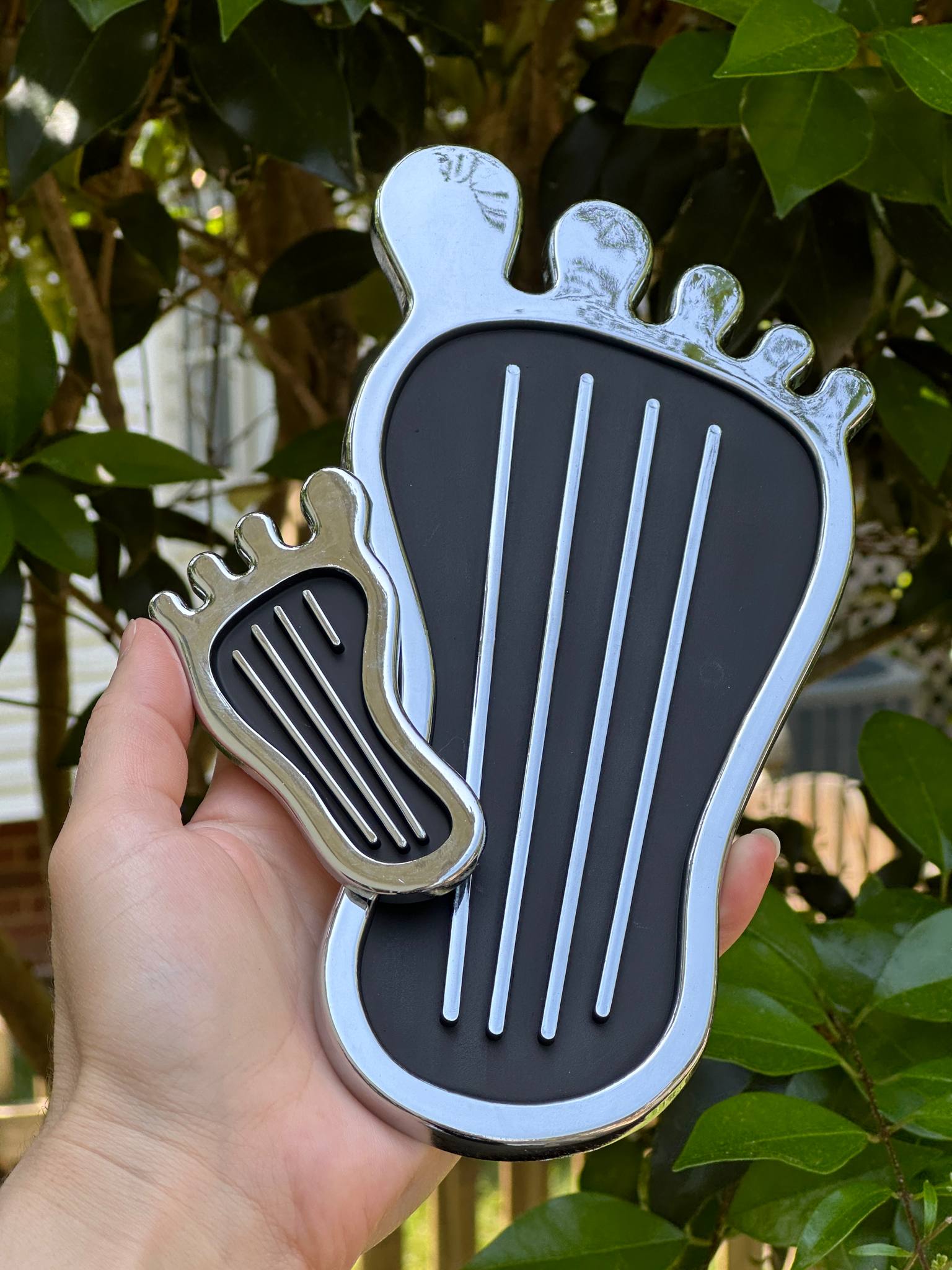 barefoot chrome gas pedal cover universal car accessory hot rod gift