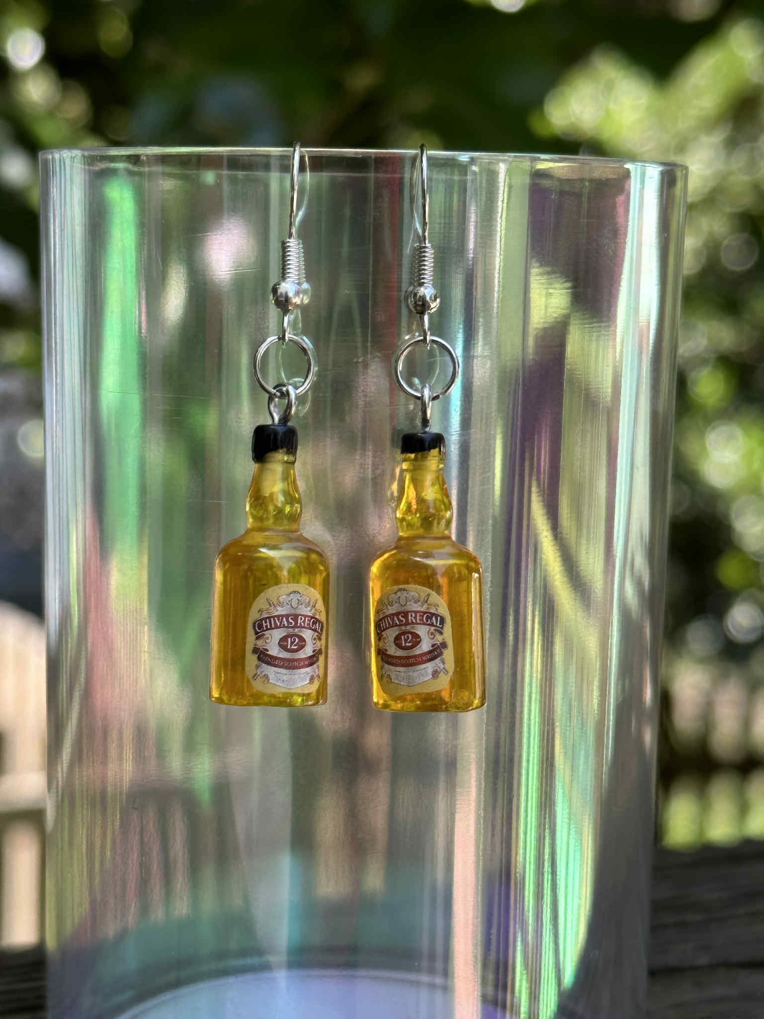Mini bottle earrings fun drinks-themed jewelry gift for women
