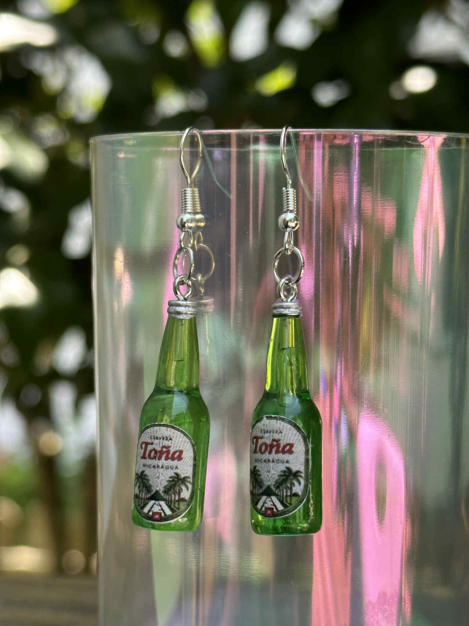 mini tona beer bottle earrings fun resin jewelry gift for beer lovers