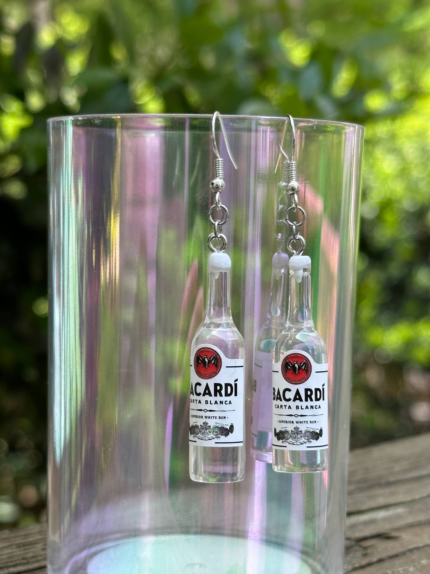 Liquor Earrings Rum Bottle Design