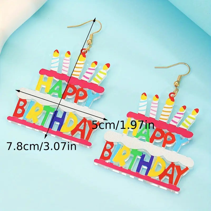 Happy Birthday cake Earrings