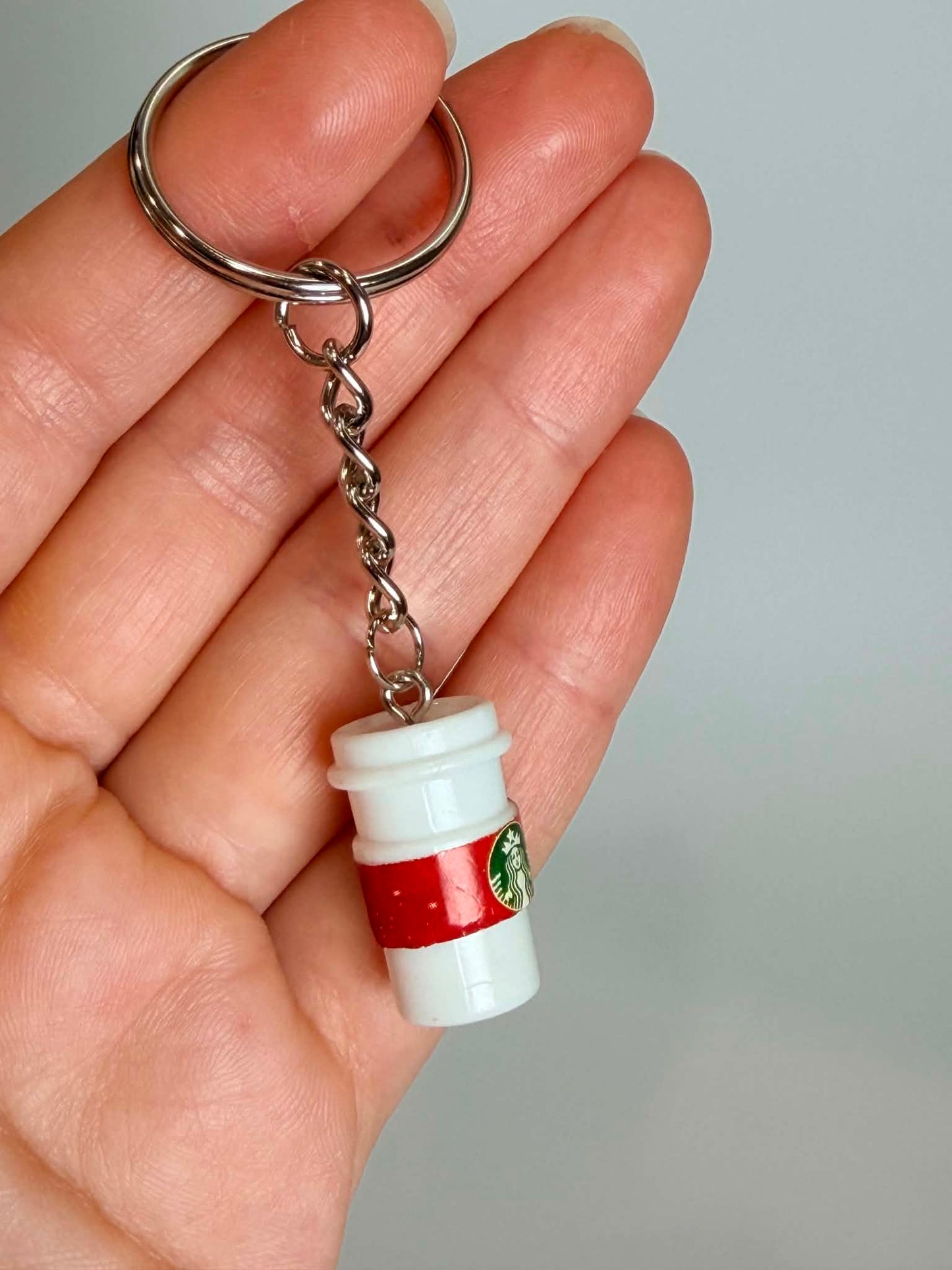 Mini Coffee Cup Keychain. Cute Accessory for Bags, Keys and Gifts