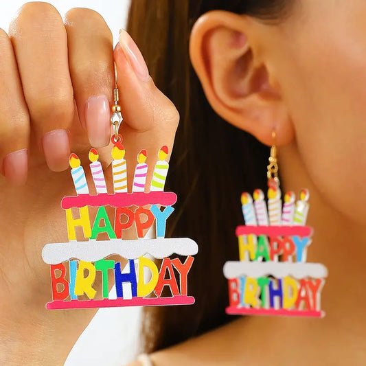 Happy Birthday cake Earrings