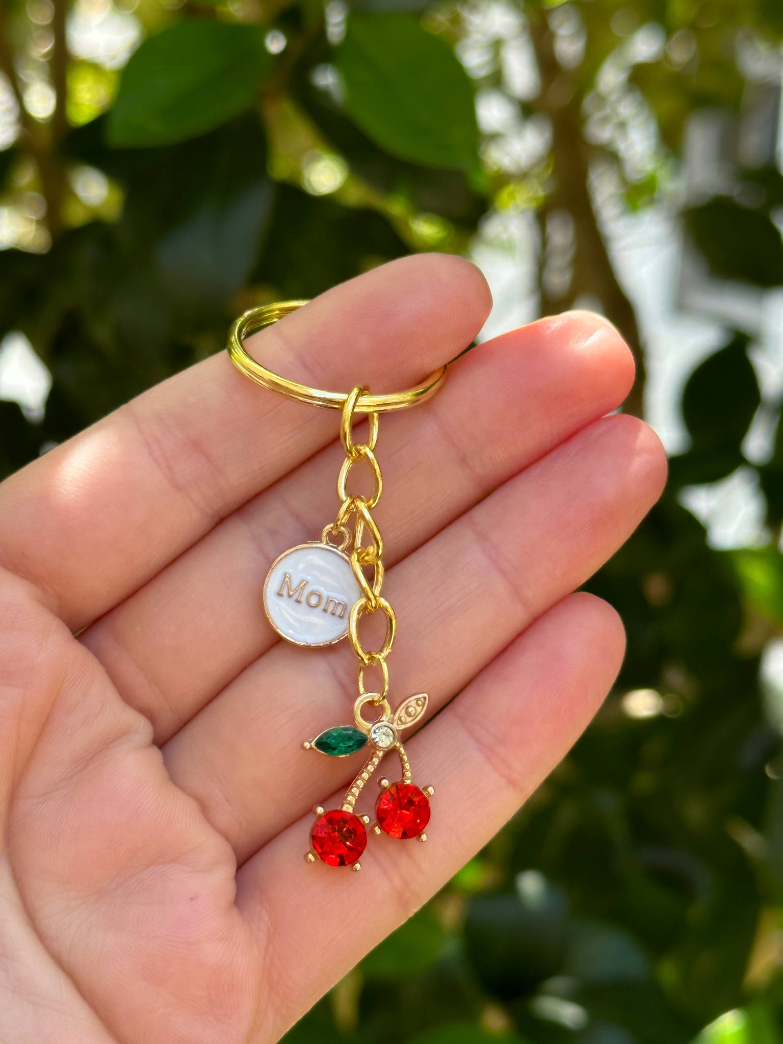 Mom and cherry keychain cute unique gift for mom Mother’s Day present