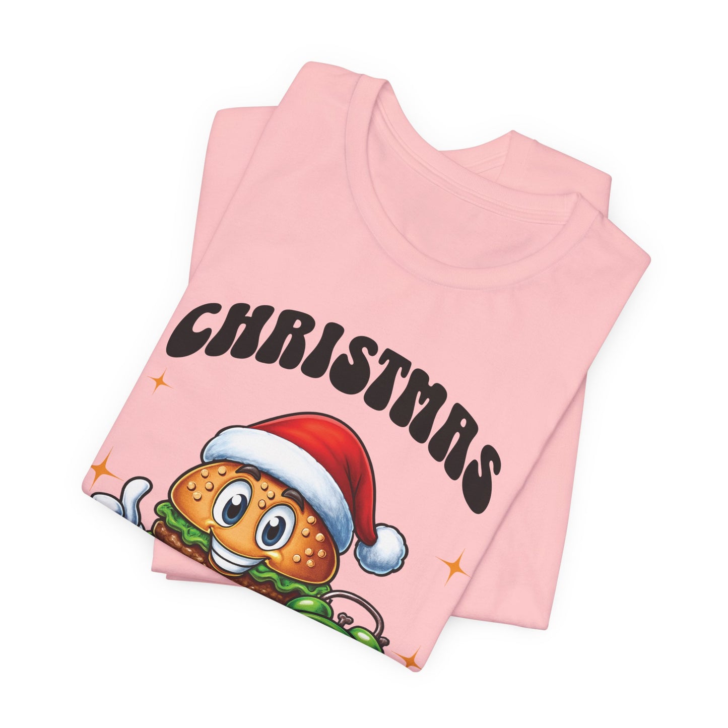 Christmas O'Clock T‑Shirt, Funny Santa Burger Holiday
