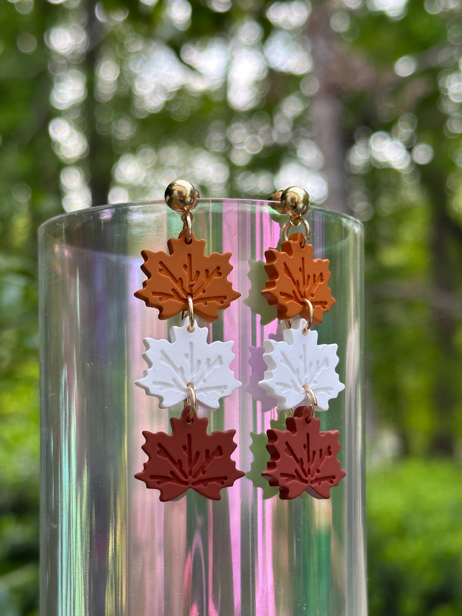maple leaf dangle earrings acrylic fall thanksgiving jewelry for women
