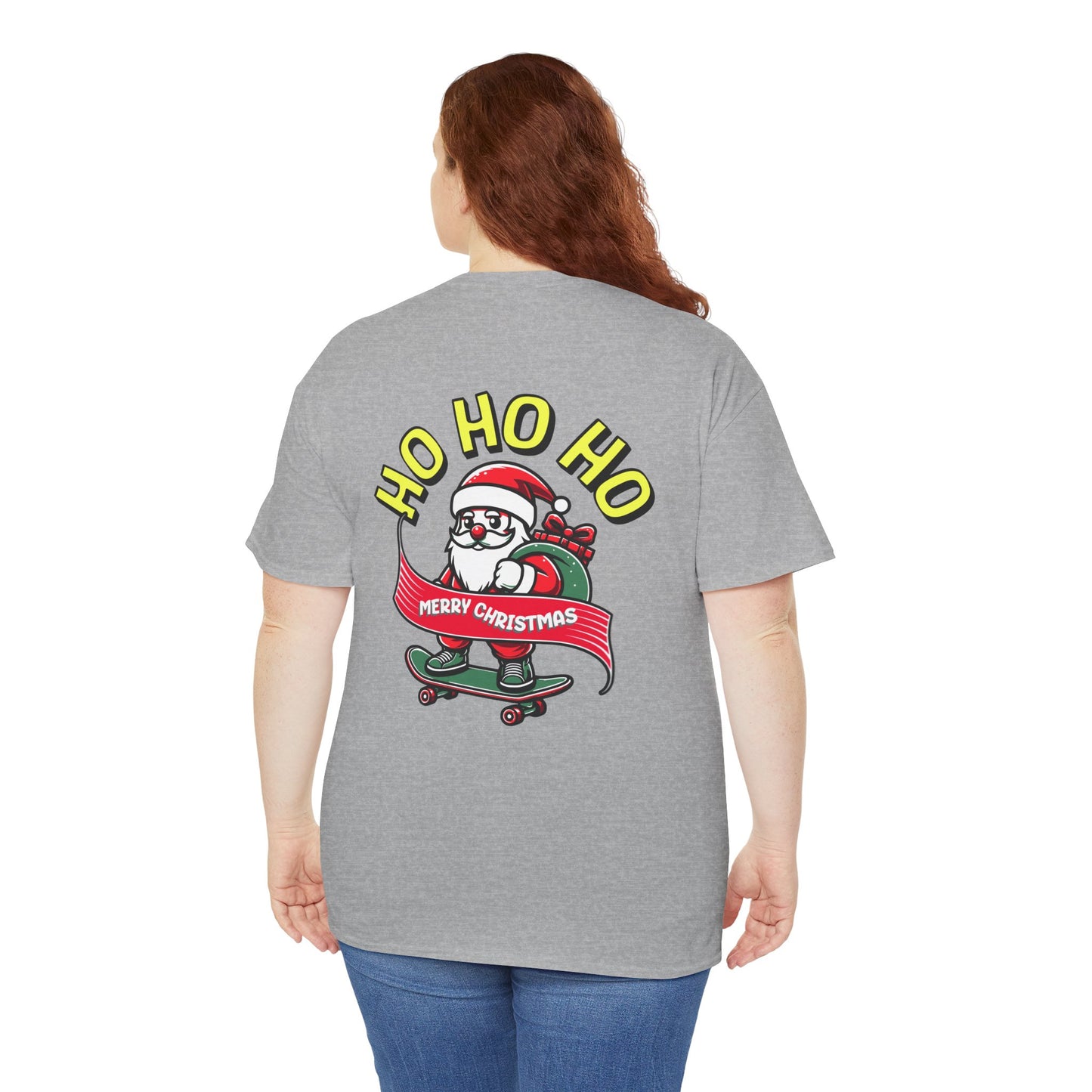 Santa T-Shirt On The Way Skateboard Tee, Merry Christmas