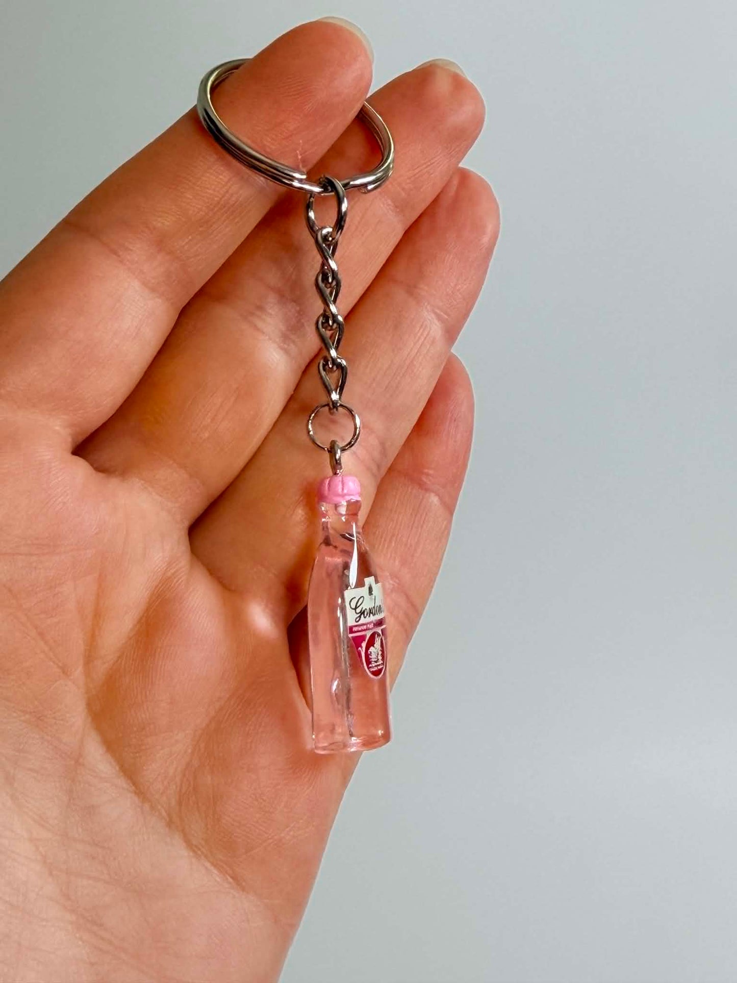 Mini drink Bottle Keychain Accessory Design Pink