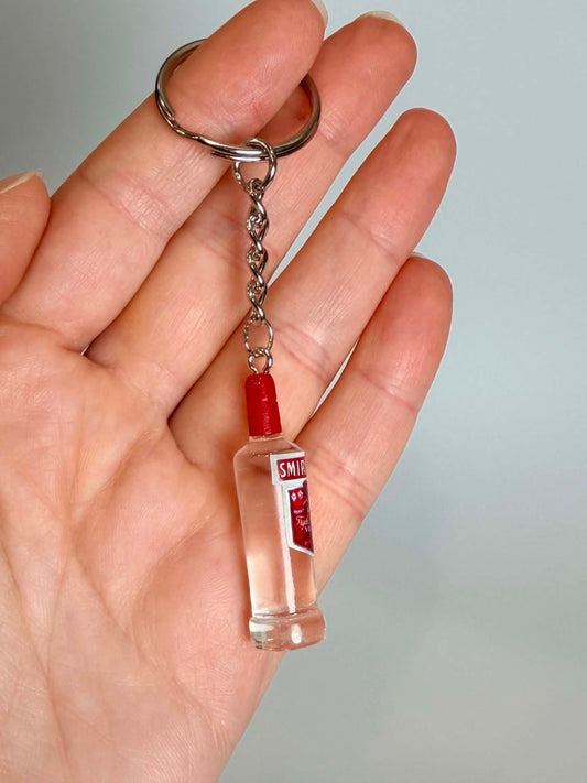 Mini drink Bottle Keychain. Accessory for Bags, Keys and Gifts