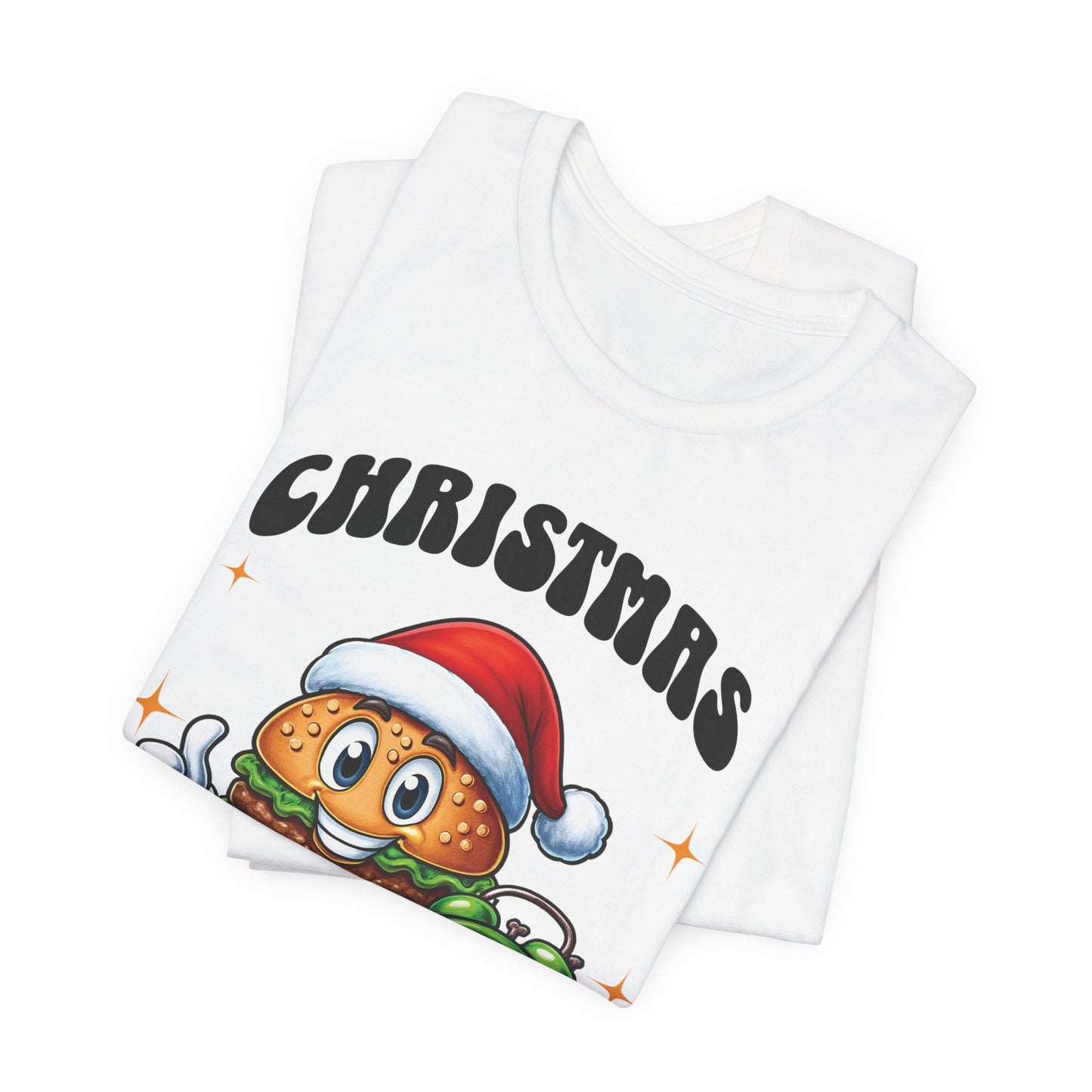 Christmas O'Clock T‑Shirt, Funny Santa Burger Holiday
