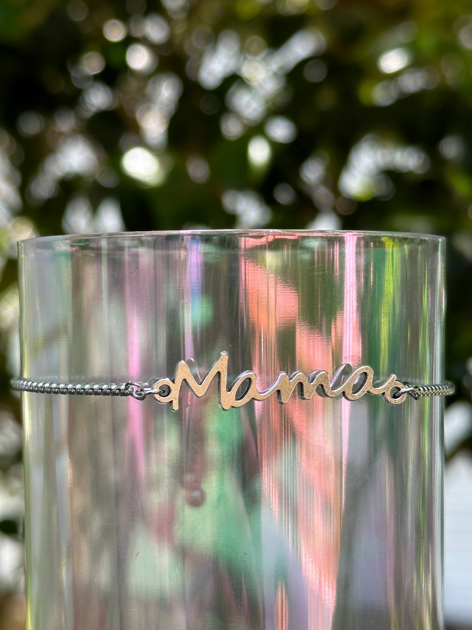 silver mama bracelet dainty minimalist jewelry gift for moms