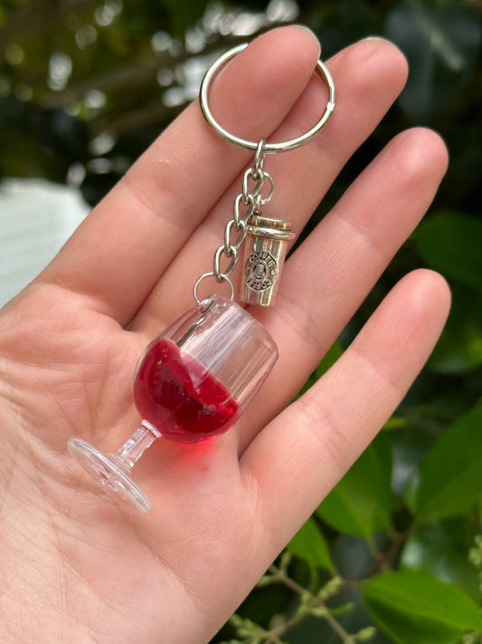 oversized wine glass and coffee cup keychain gift for wine and coffee lovers