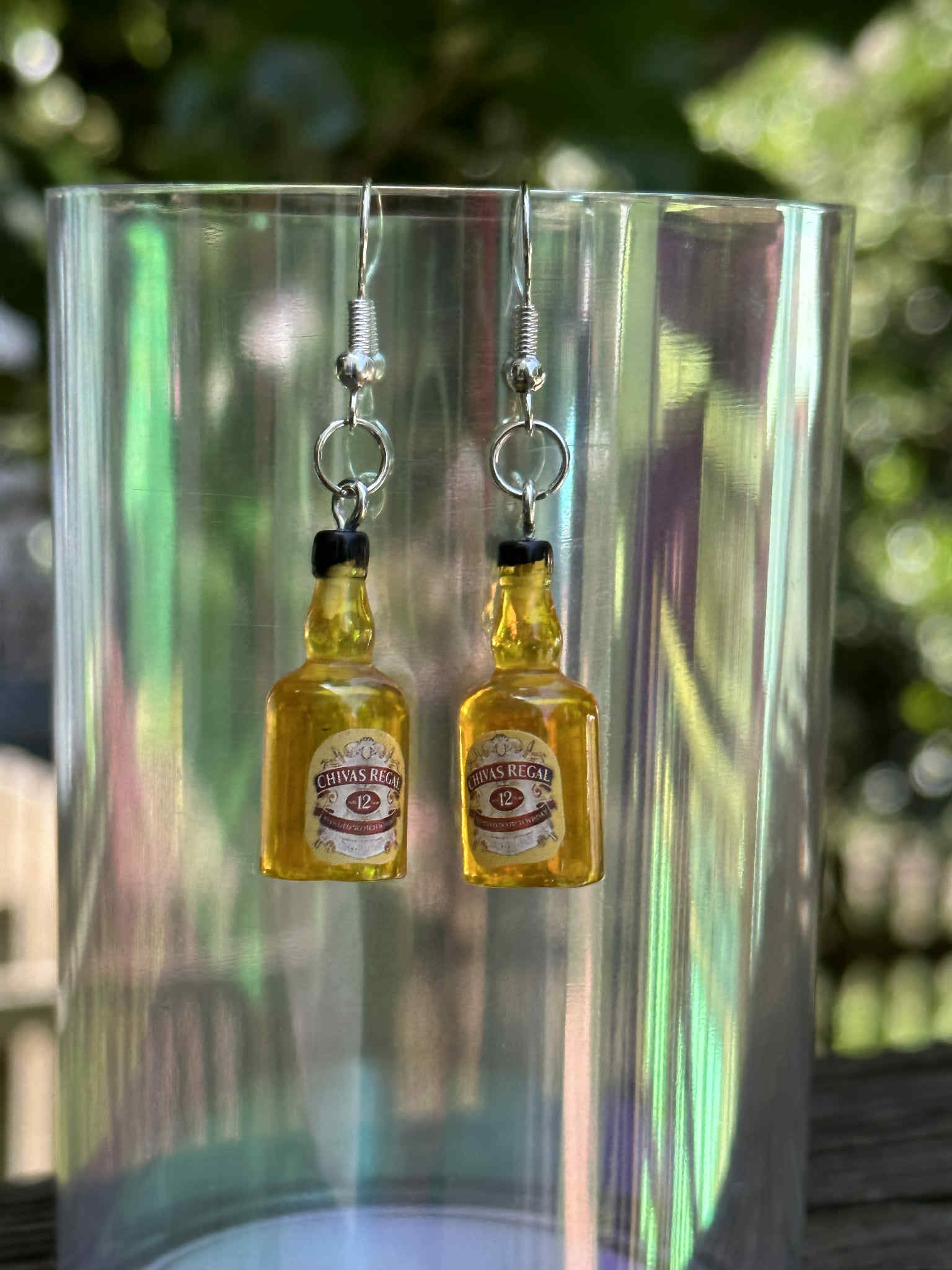 Mini bottle earrings fun drinks-themed jewelry gift for women