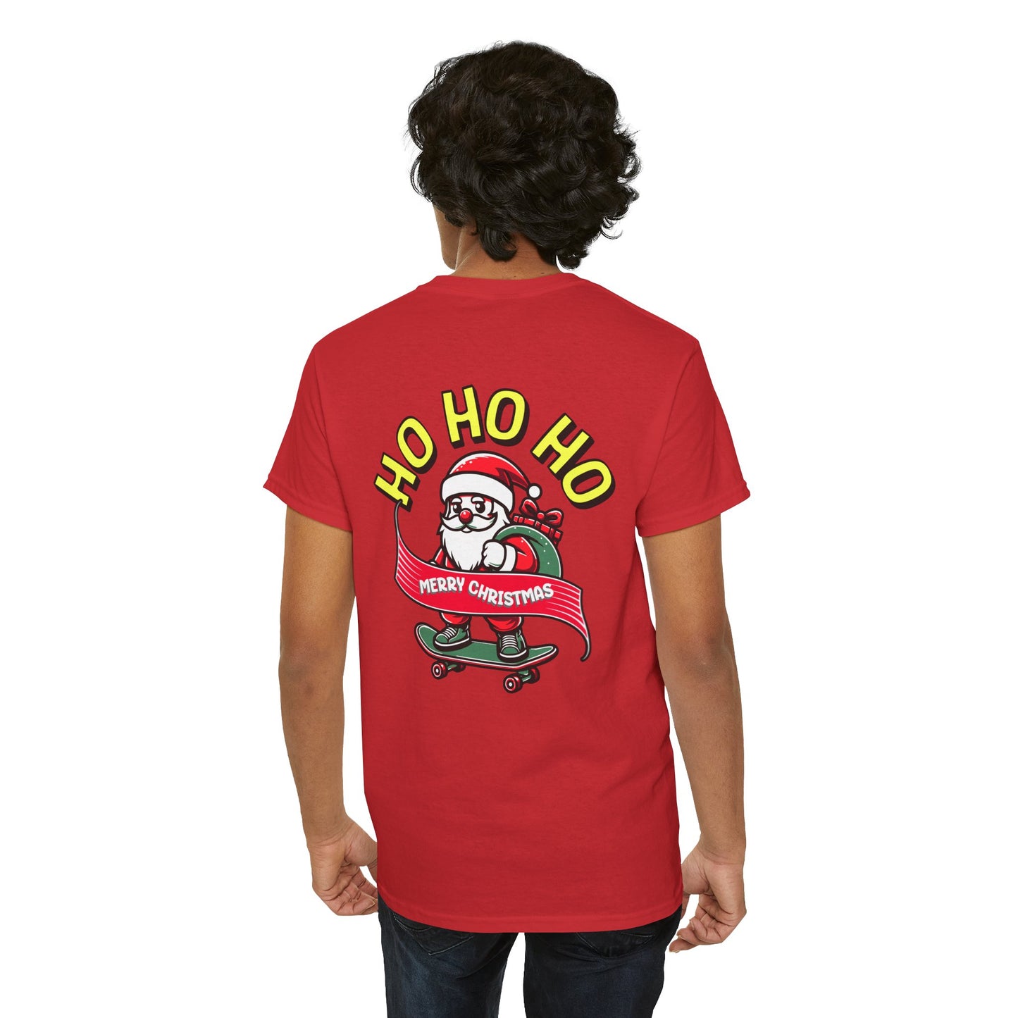 Santa T-Shirt On The Way Skateboard Tee, Merry Christmas