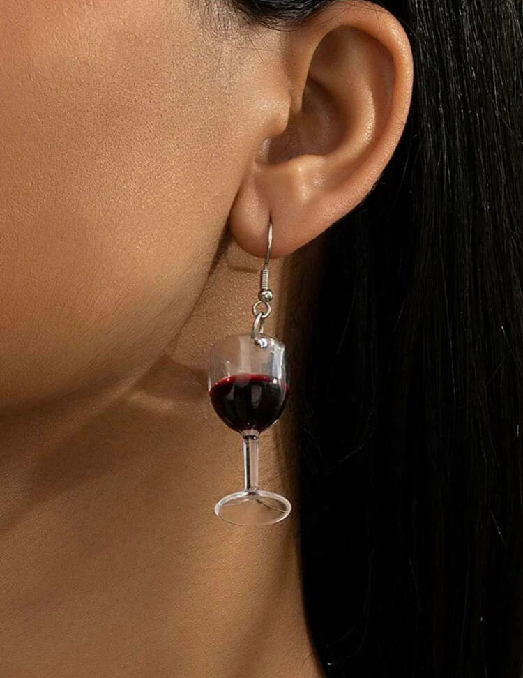 Fashionable Wine Glass Shaped Earrings