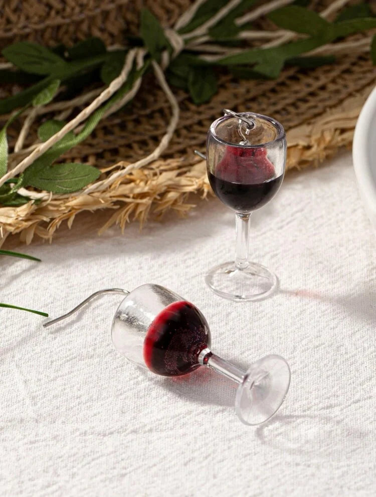 Fashionable Wine Glass Shaped Earrings