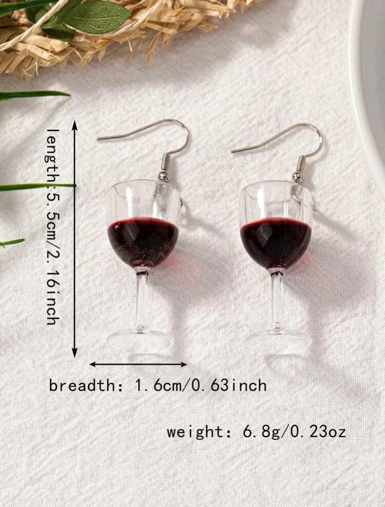 Fashionable Wine Glass Shaped Earrings