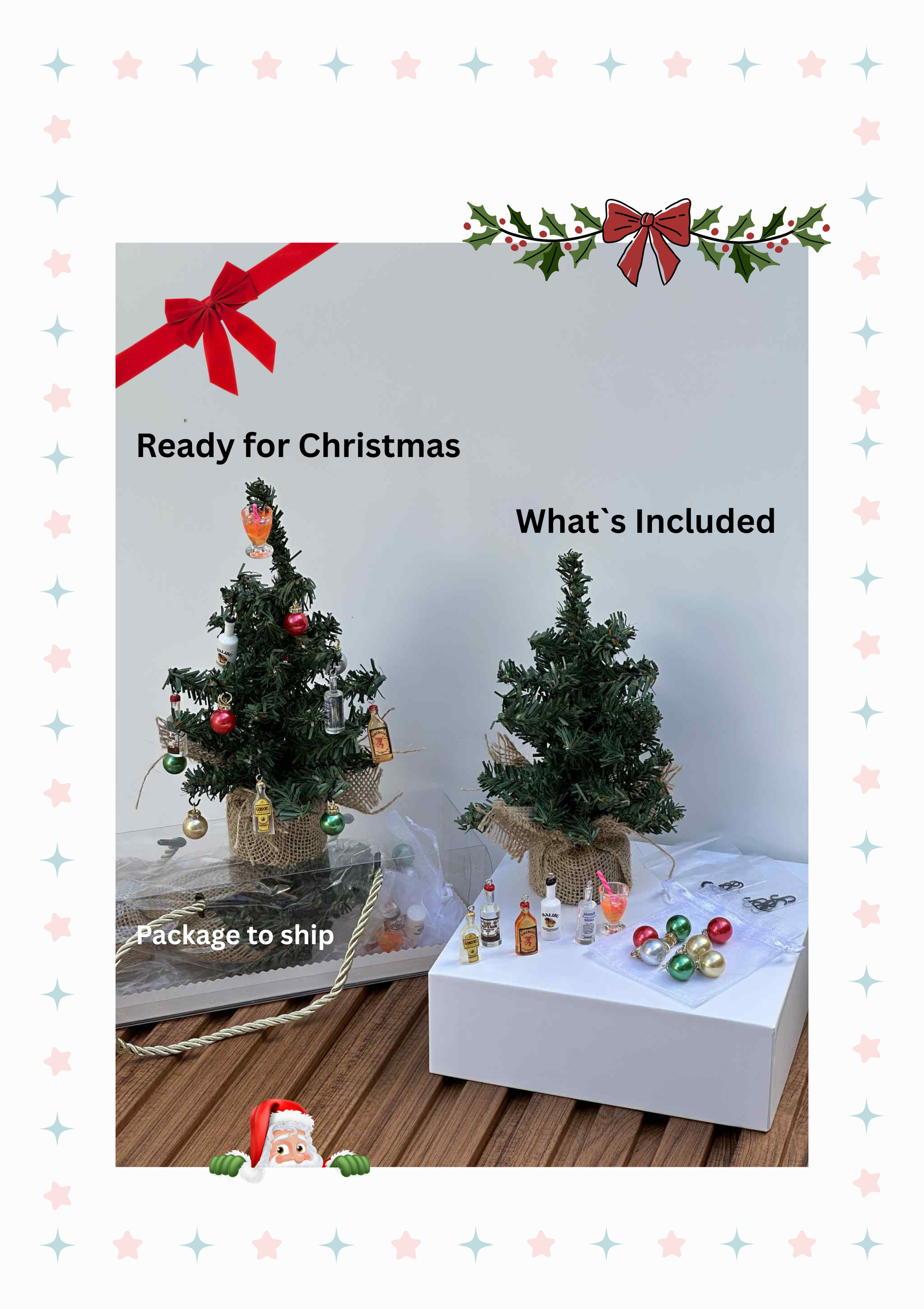 Mini Christmas Ornaments for Mini Tree Decorations Small Christmas Ornaments Resin Miniatures for Craft Christmas Decor