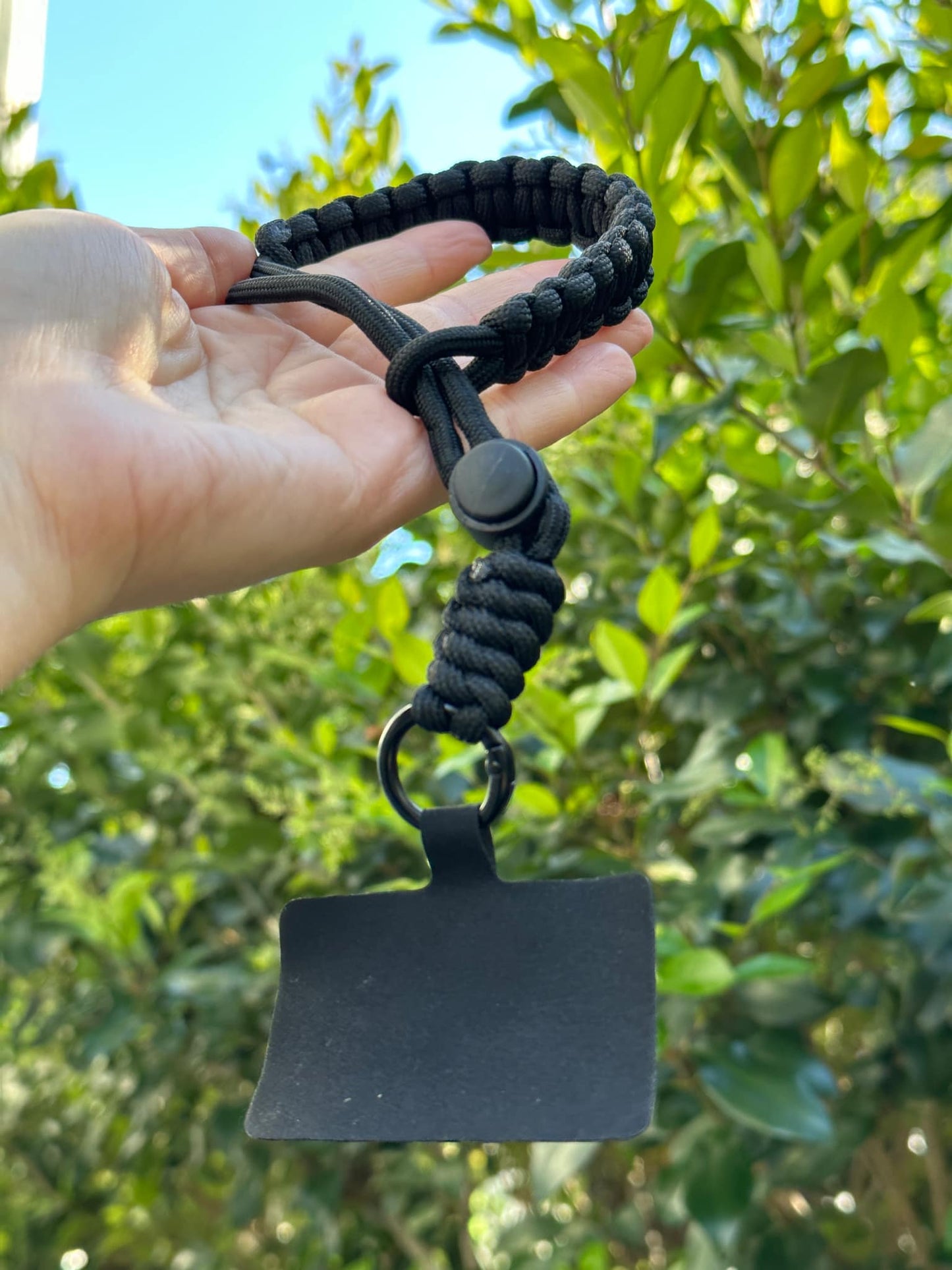 Black HandWoven Adjustable Phone Lanyard universal - Black 1 pc