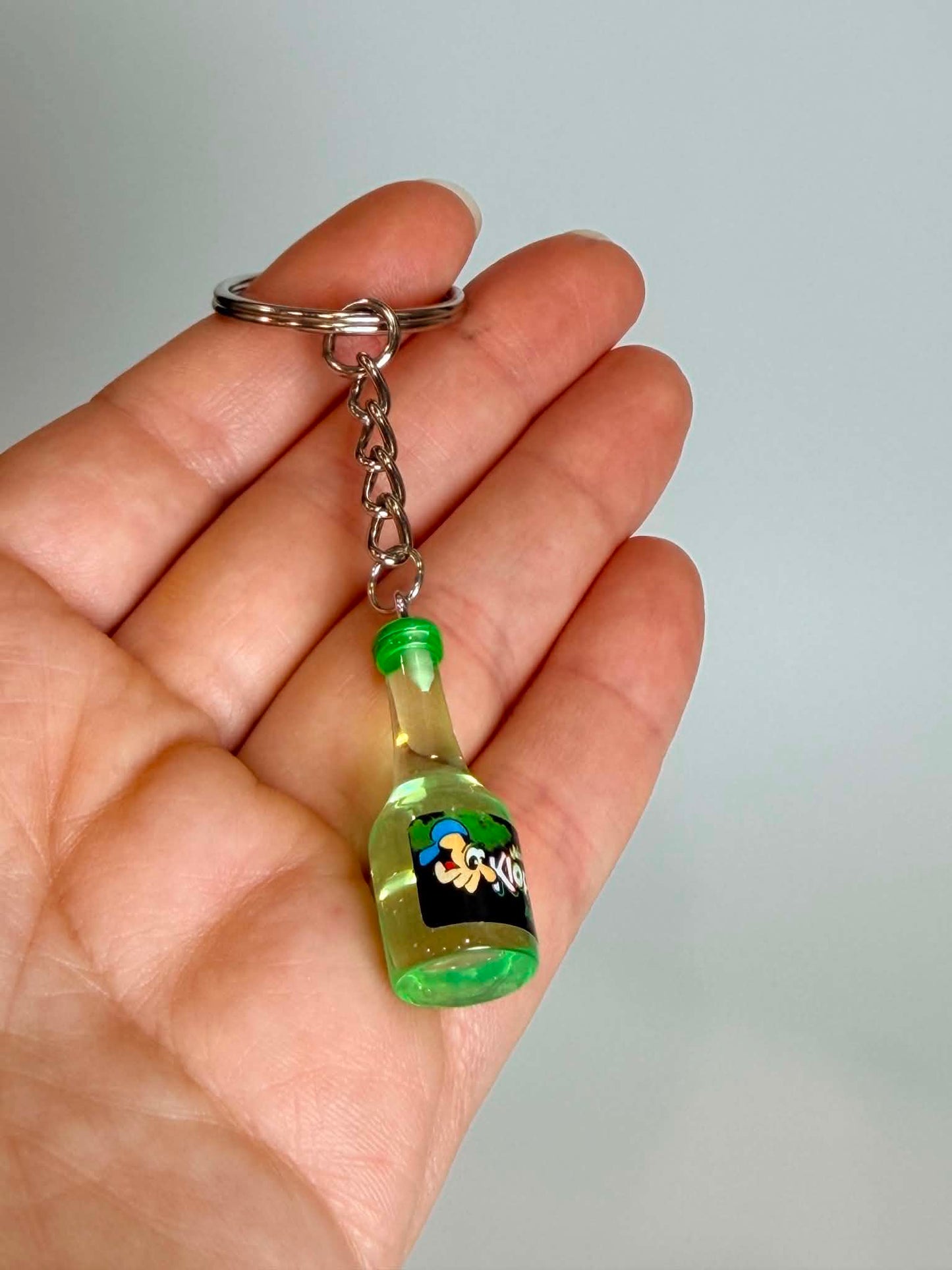 Mini drink Bottle Keychain. Accessory for Bags, Keys and Gifts