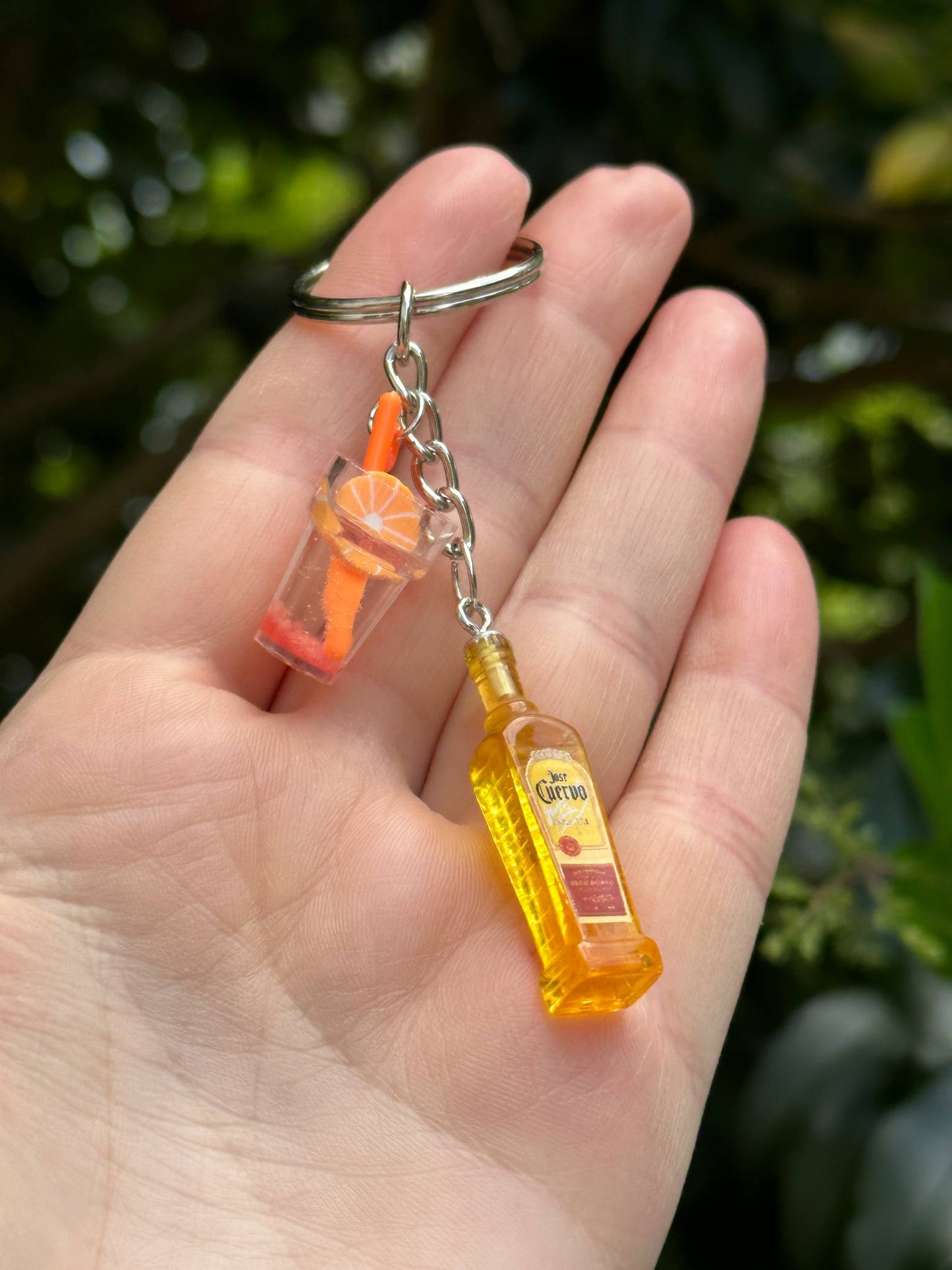 jose cuervo tequila charm keychain with cocktail cup gift for tequila lovers