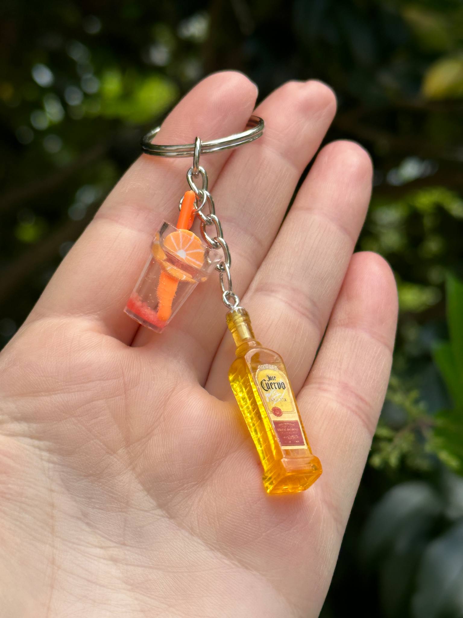 jose cuervo tequila charm keychain with cocktail cup gift for tequila lovers