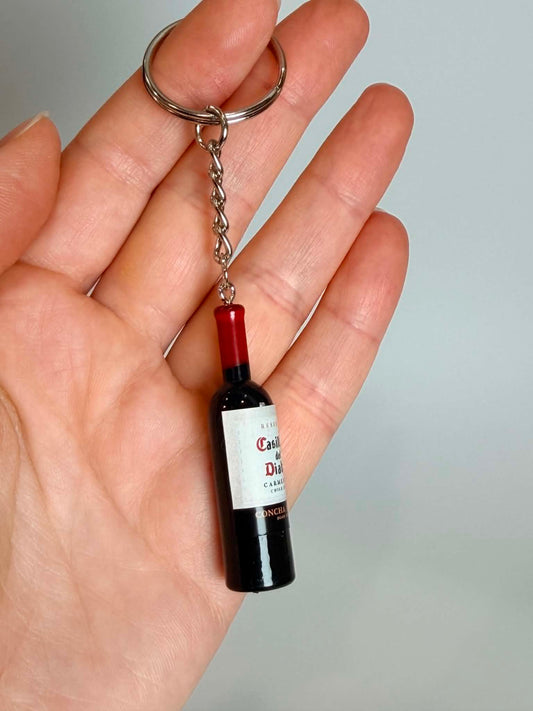 Miniwine Bottle Keychain. Cute Accessory for Bags, Keys and Gifts