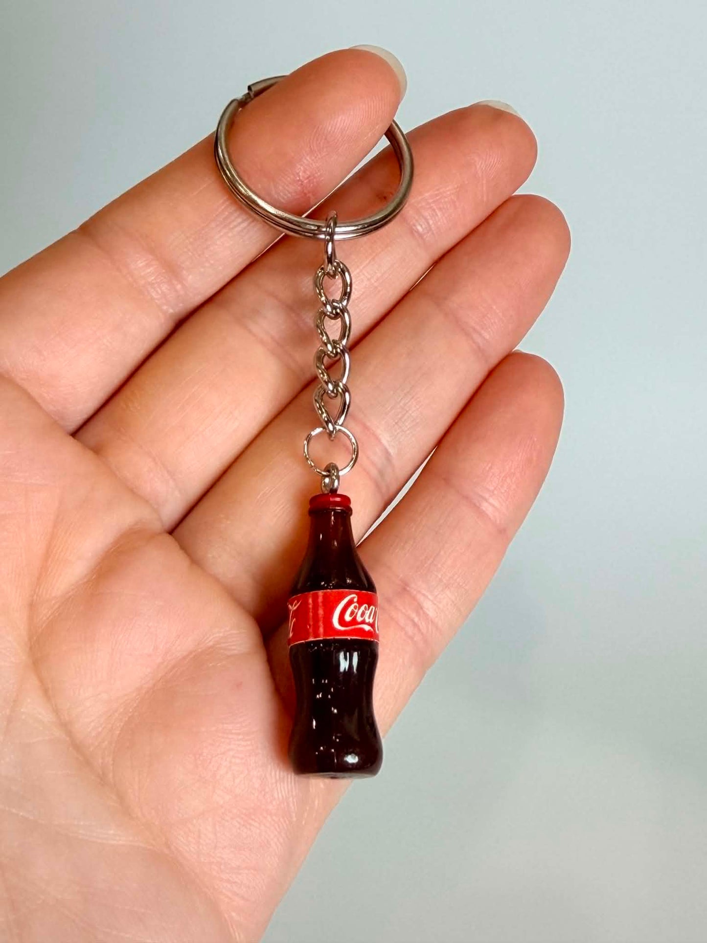 Mini Soda Bottle Keychain. Cute Accessory for Bags, Keys and Gifts