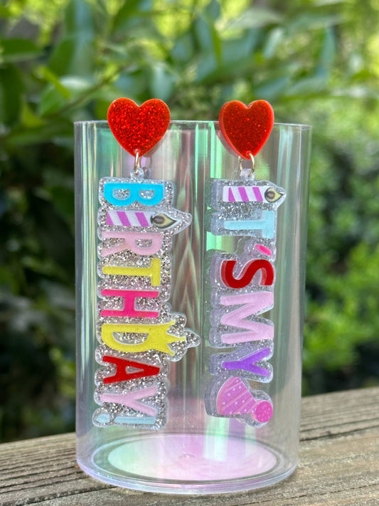 it’s my birthday earrings fun party jewelry celebration gift