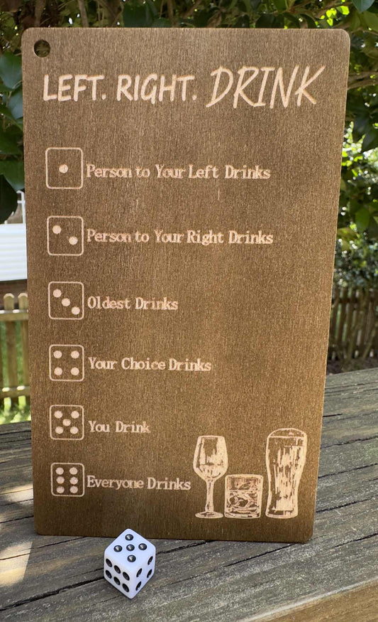 left or right drinking game wooden party dice fun adult game gift