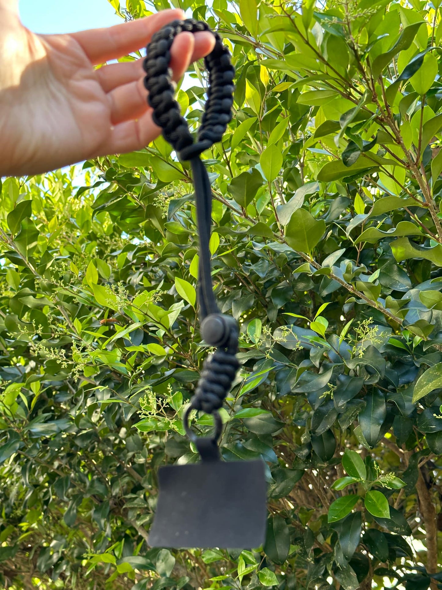 Black HandWoven Adjustable Phone Lanyard universal - Black 1 pc