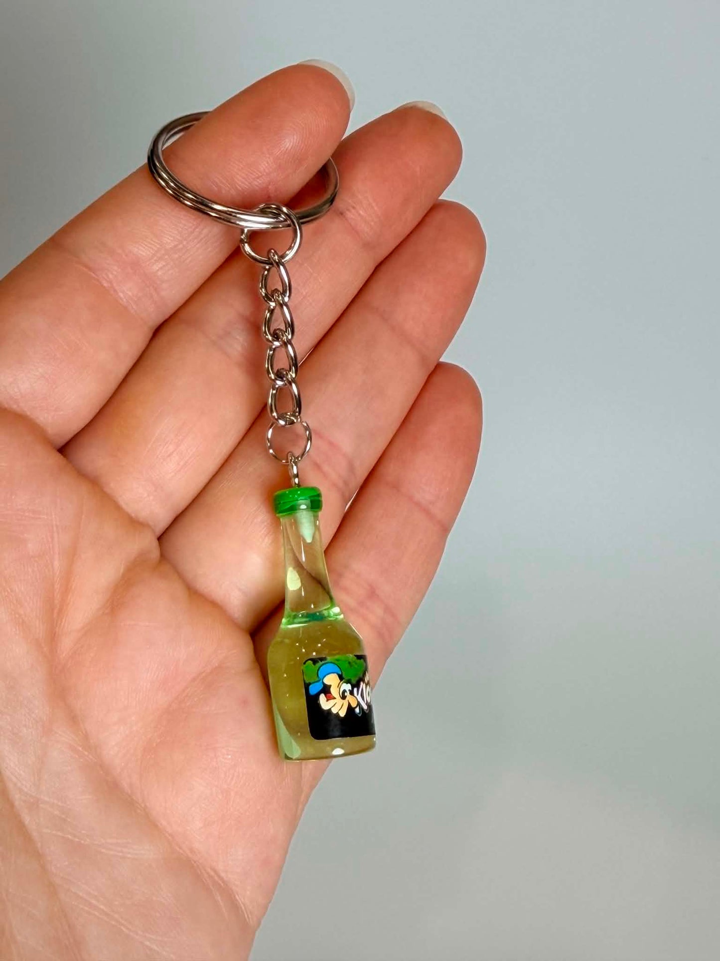 Mini drink Bottle Keychain. Accessory for Bags, Keys and Gifts