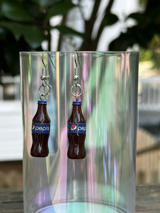 pepsi soda can earrings handmade fun pop drink jewelry gift for her