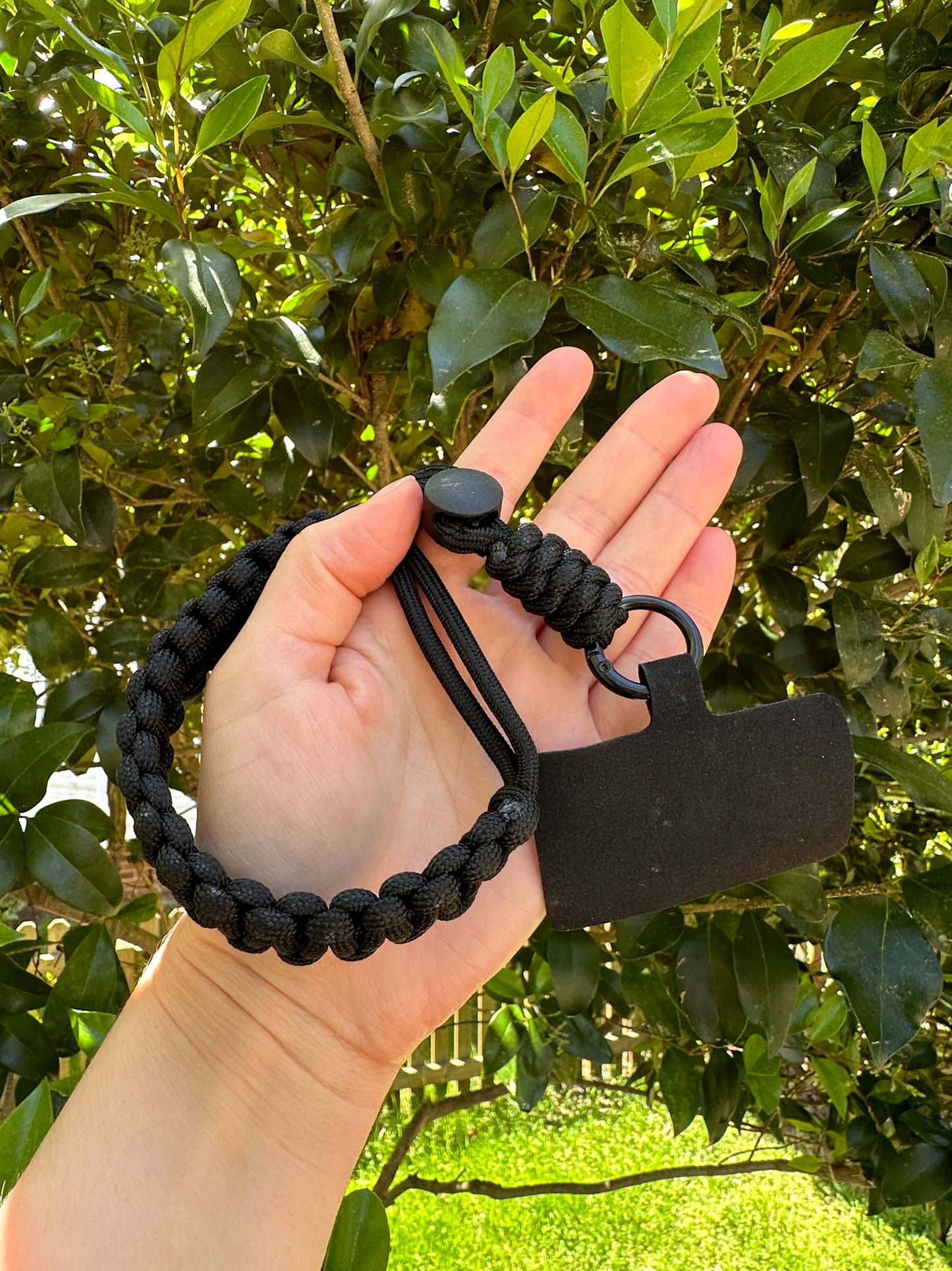Black HandWoven Adjustable Phone Lanyard universal - Black 1 pc