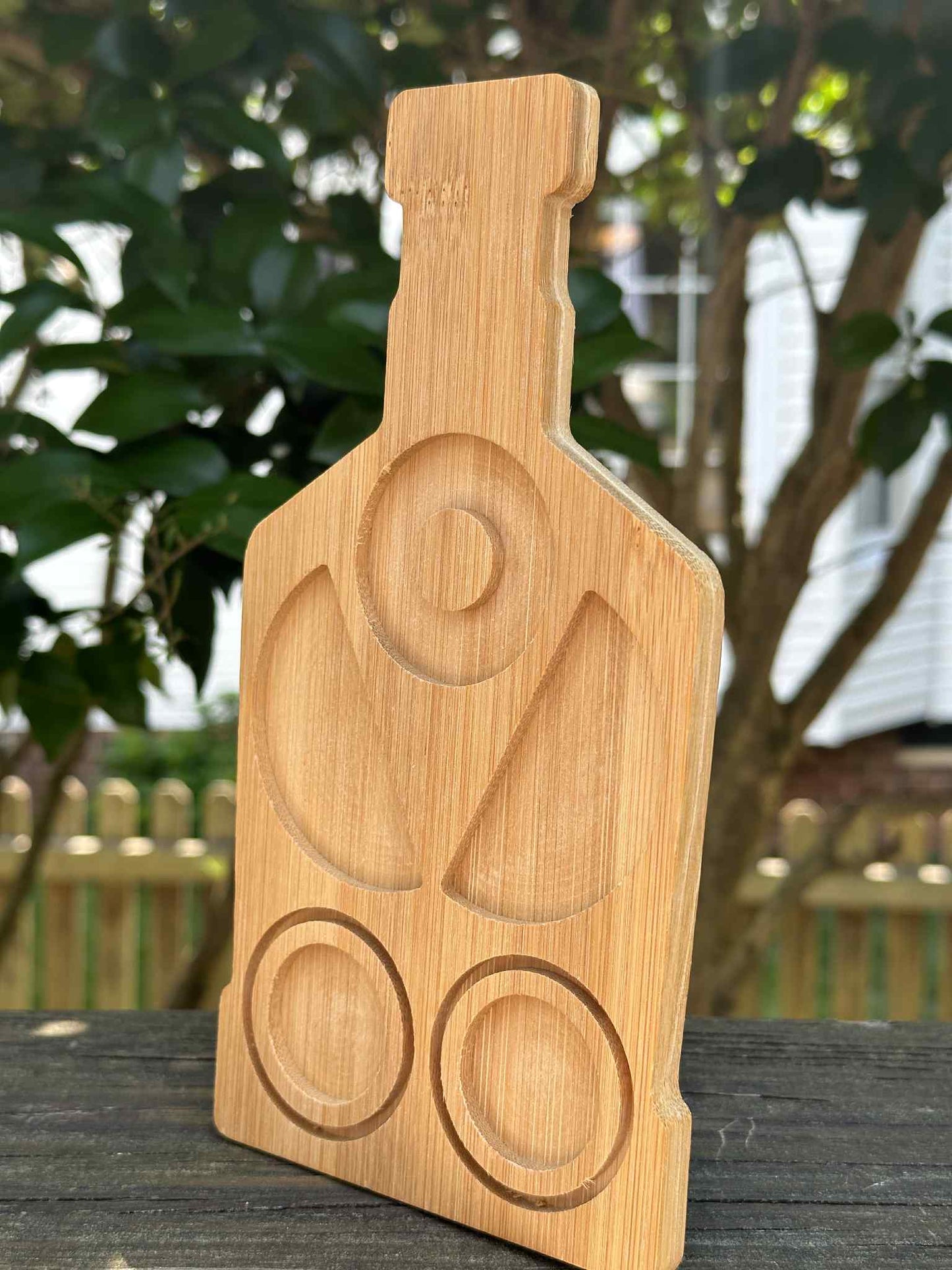 wood tequila shot board tray with space for 2 shots lime salt party accessory