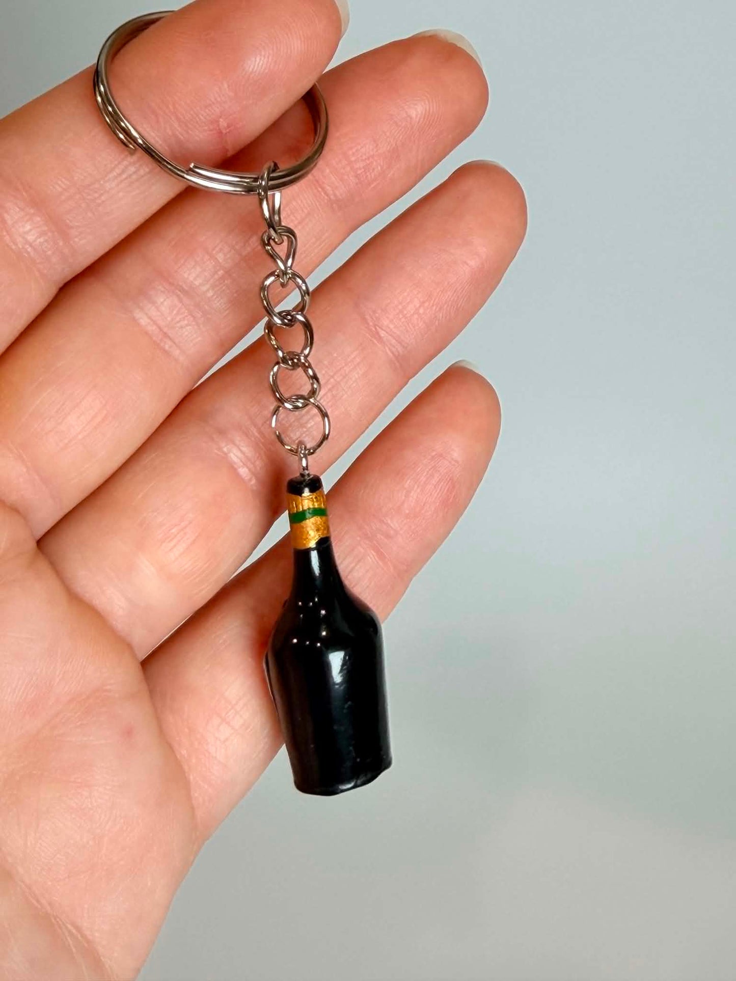 Mini drink Bottle Keychain Accessory Design.